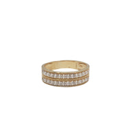 Double-Row Pavé CZ Wedding Band (14K)