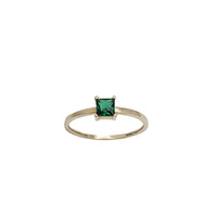 Princess-Cut Green Zirconia Lady Ring (14K)