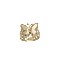 Zirconia Butterfly Cuban Link Ring (14K)