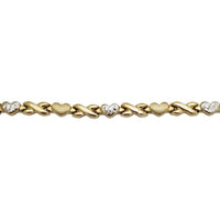 "X" & Heart Fancy Bracelet (14K)