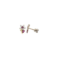 Flower CZ Stud Earrings (14K)