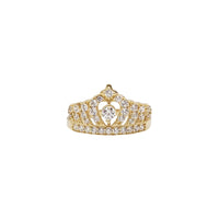 Iced Out Zirconia Crown-Tiara Ring (14K)