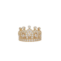 Iced Out Zirconia Crown-Tiara Ring (14K)