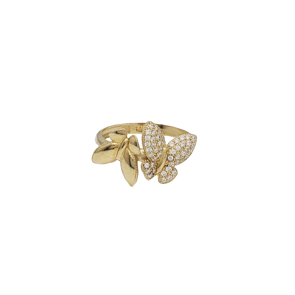 Zirconia Twin Butterfly Ring (14K)