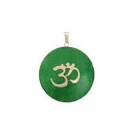 Round Donut Green Jade OM Pendant (14K)