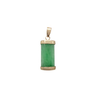 Rectangle Green Jade Pendant (14K)