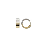 Two-Tone Textured Huggie Earrings (14K)