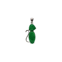 Jade Cat Silhouette Pendant (Silver)