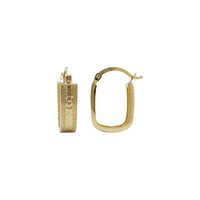 Greek Key Rectangular Hoop Earrings (14K)