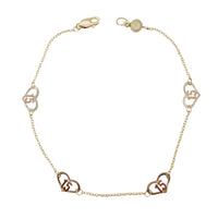15th Birthday Heart Cable Link Charm Bracelet (14K)