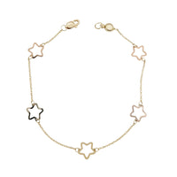 Star Cable Link Charm Bracelet (14K)
