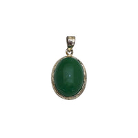 Green Jade Oval Pendant (Silver)