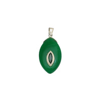Green Jade Marquise Zirconia Pendant (Silver)