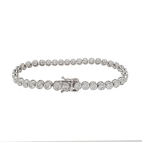 Bezel Round Cut Diamond Tennis Bracelet (14K)