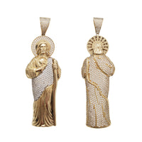 Iced Out Zirconia Saint Jude Pendant (14K)