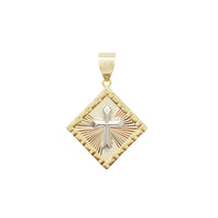 Two Tone Diamond Cut Cross Pendant (14K)