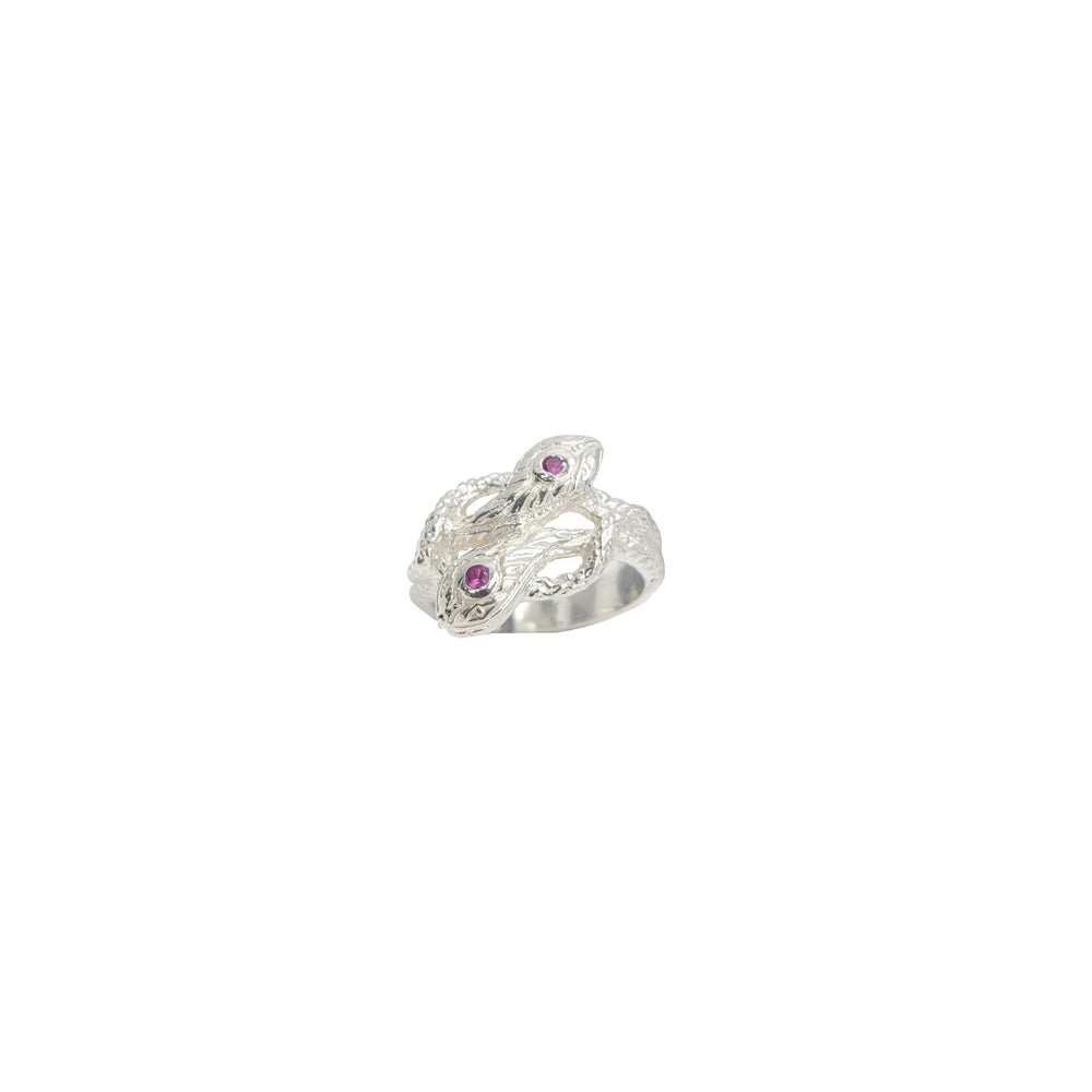 Double-Headed Snake Ring (Silver)
