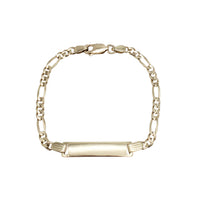Solid Plain Figaro Baby ID Bracelet (14K)