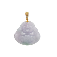 Diamond Jade Laughing Buddha Pendant (14K)