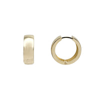 Thick Flat Huggie Hoop Earrings (14K)