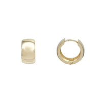Thick Flat Huggie Hoop Earrings (14K)