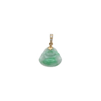 Diamond Jade Laughing Buddha Pendant (14K)