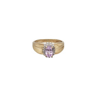 Oval Pink Sapphire & CZ Halo Ring (14K)