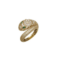 Iced Out Zirconia Fancy Snake Ring (14K)