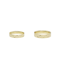 Couple Matching Diamond Cuts Wedding Band (14K)