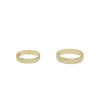 Couple Matching Diamond Cuts Wedding Band (14K)