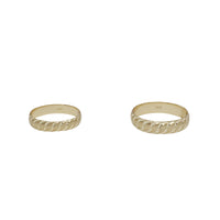 Couple Matching Diamond Cuts Wedding Band (14K)