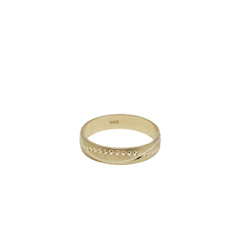 Diamond-Cut Textured Wedding Band Ring (14K)