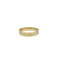 Diamond-Cut Greek Key Textured Wedding Band Ring (14K)