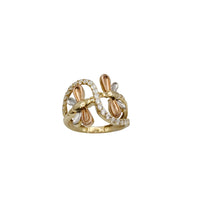 Tricolor Zirconia Dragonfly Lady Ring (14K)