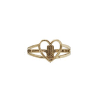 Hamsa Hand Heart Ring (14K)