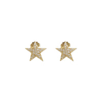 Zirconia Star Stud Earrings (14K)