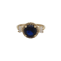 Blue Zirconia Sunburst Halo Ring (14K)