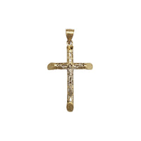 Patterned Tube Crucifix Pendant (14K)