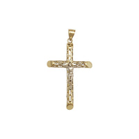 Patterned Tube Crucifix Pendant (14K)