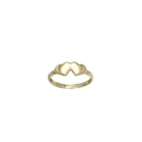 Plain Double Heart Ring (14K)