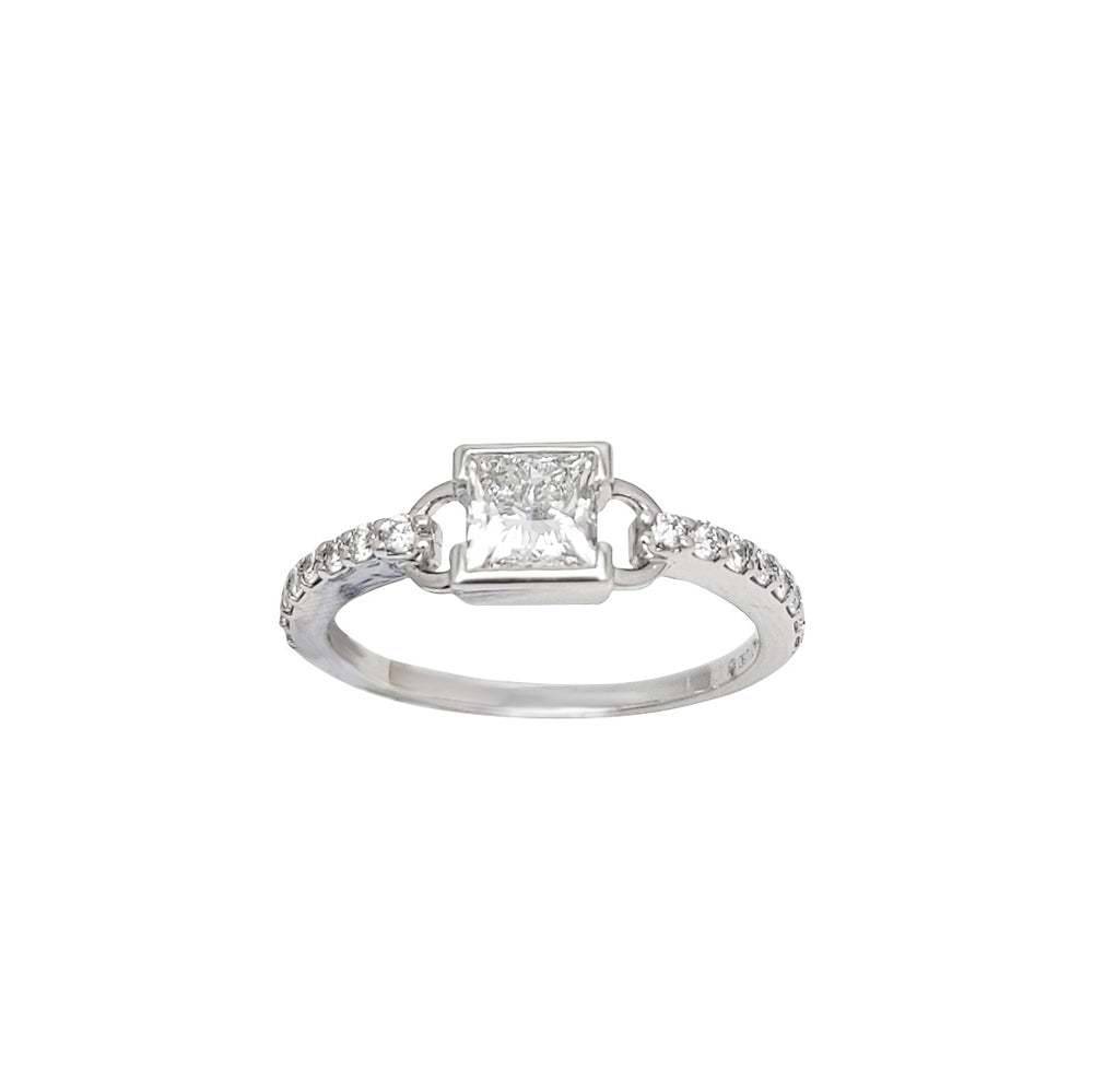 White Gold Princess-Cut Lab Grown Diamond Engagement Ring (14K)