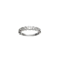 White Gold Baguette & Round Bezel-Set Lab Grown Diamond Band (14K)