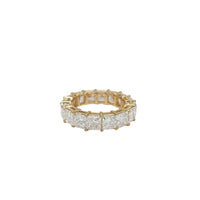 Yellow Gold Lab Grown Diamond Princess Eternity Band (14K)