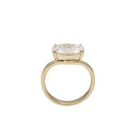 Yellow Gold Oval Cut East West Lab Grown Diamond Engagement Ring (14K)