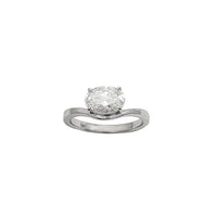 White Gold Oval Cut East West Lab Grown Diamond Engagement Ring (14K)