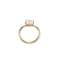 Yellow Gold Oval Cut East West Lab Grown Diamond Engagement Ring (14K)
