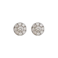 Round Cluster Disc Lab Grown Diamond Stud Earrings (14K)