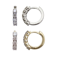 Lab Grown Diamond Huggie Hoop Earrings (14K)