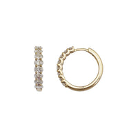 Oval Cut Lab Grown Diamond Huggie Hoop Earrings (14K)