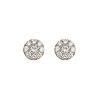 Round Cluster Disc Lab Grown Diamond Stud Earrings (14K)